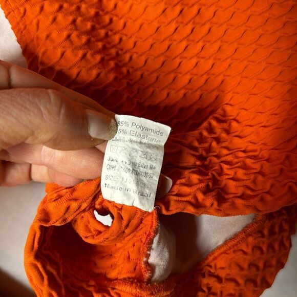 Booty By Brabants Croco Skin Orange Cropped Leggings and Sports Bra Set. One Sz. - Picture 9 of 11